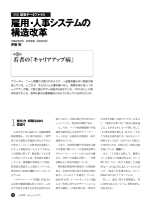 調査データファイル 第55 回
若者の「キャリアアップ病」